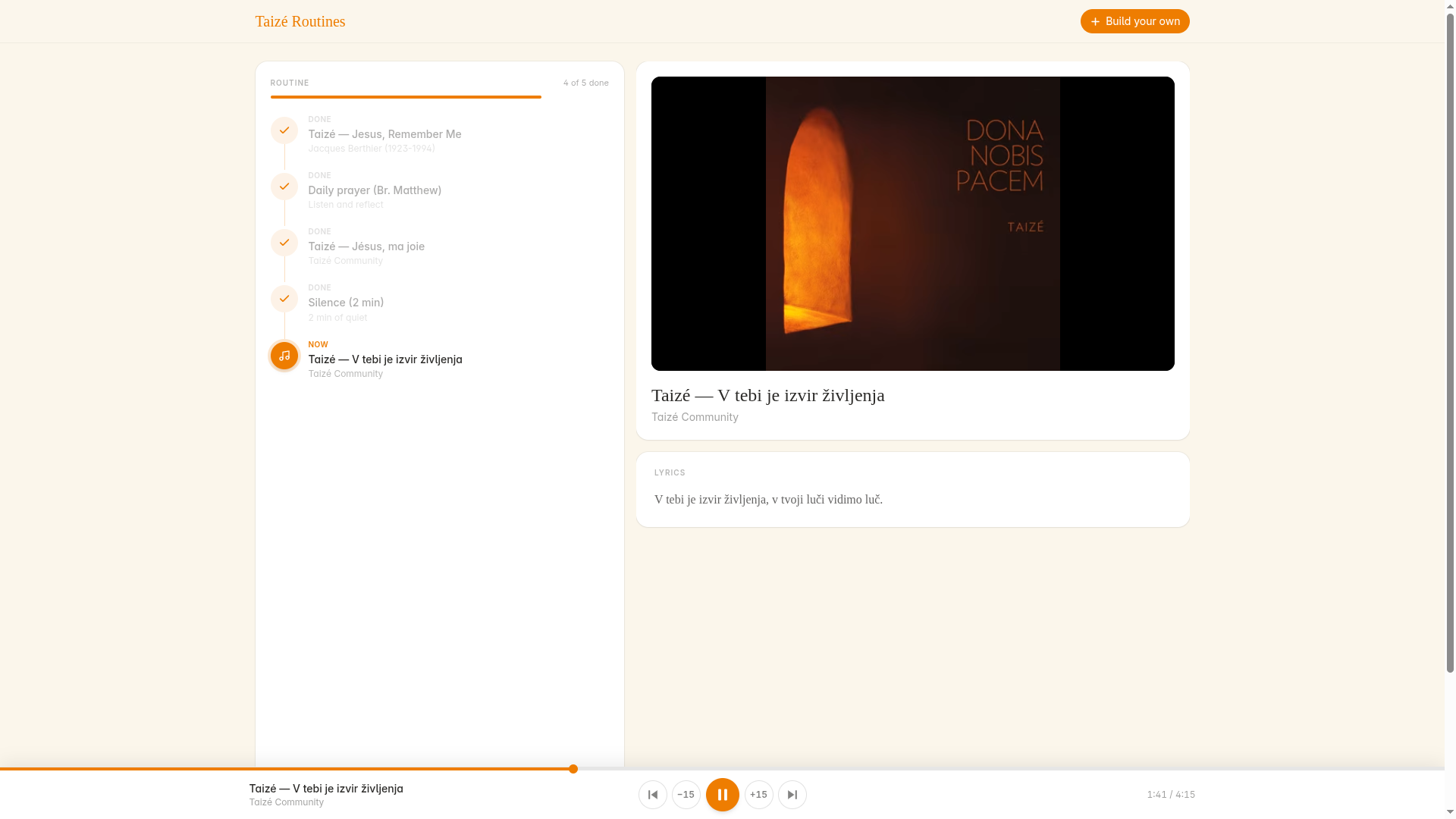 Taizé Routines