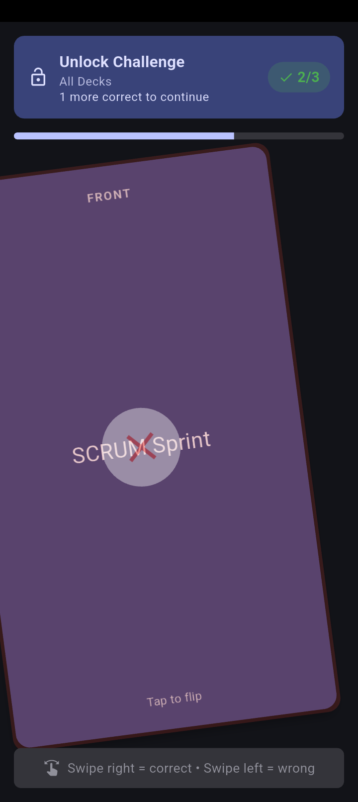 Swipe gesture demonstration